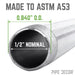 1/2 in. x 60 in. Galvanized Steel Pipe - Sweatfully