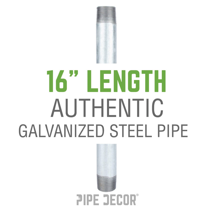 1 in. x 16 in. Galvanized Steel Pipe - Sweatfully