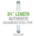 1 in. x 24 in. Galvanized Steel Pipe - Sweatfully