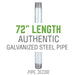 1 in. x 72 in. Galvanized Steel Pipe - Sweatfully