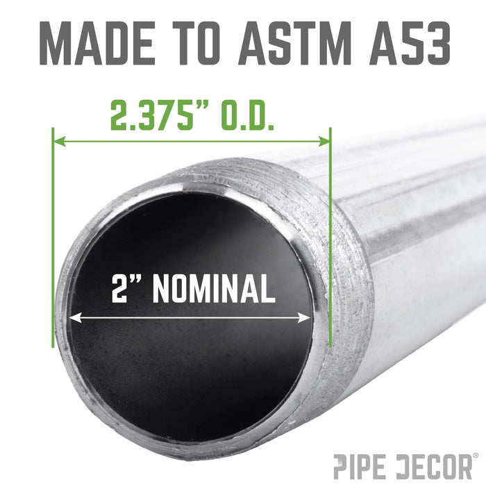 2 in. x 24 in. Galvanized Pipe - Sweatfully