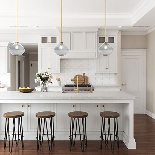 Pheobe 1-light Modern Handblown Glass Island Pendant Light - Sweatfully