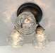 Pressed 1960's Glass Ceiling Light Fixtures Chain Trio - Sweatfully
