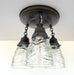 Pressed 1960's Glass Ceiling Light Fixtures Chain Trio - Sweatfully