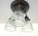 Pressed 1960's Glass Ceiling Light Fixtures Chain Trio - Sweatfully