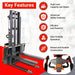 SUNMAX PS3300FE-3M Electric Pallet Stacker | 3300 lbs Capacity, 118″ Lifting Height & Advanced Safety - Sweatfully