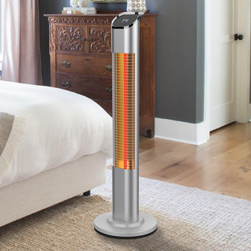 1500-Watt Electric Patio Heater Infrared Outdoor/Indoor Use with Remote Control, 24 Hour Timer - Sweatfully