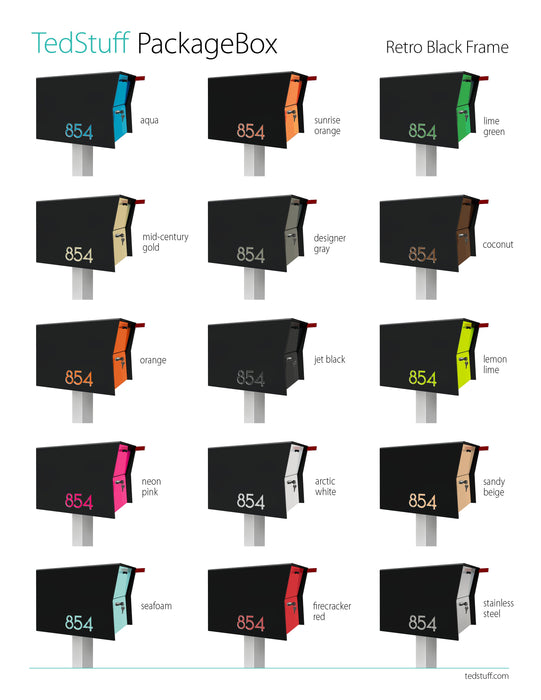 NEW! The Retrobox Locking Package Dropbox in JET BLACK - Modern Mailbox - Sweatfully