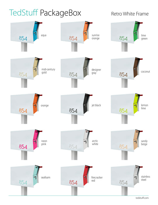 NEW! The Retrobox Locking Package Dropbox in ARCTIC WHITE - Modern Mailbox - Sweatfully