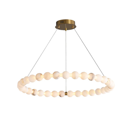 Pearl Alabaster Necklace Round Chandelier - Sweatfully