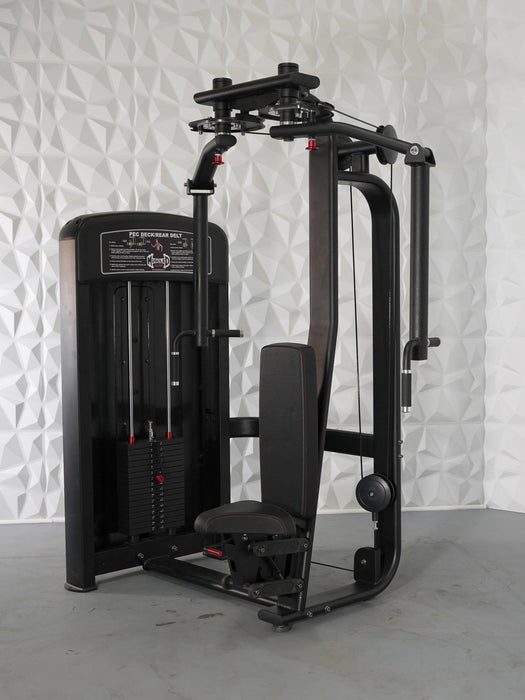 Elite Selectorized Pec Deck/Rear Delt - Muscle D Fitness - Commercial - Adjustable Seat - Pin Selectorized  Chest / Back Combo - Sweatfully