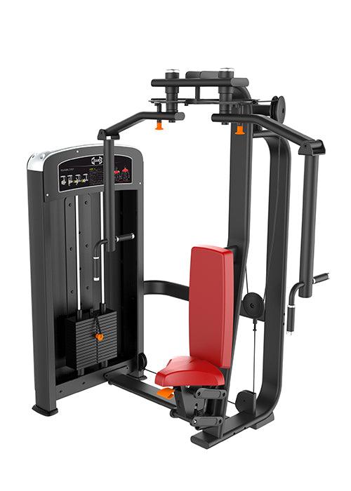 Elite Selectorized Pec Deck/Rear Delt - Muscle D Fitness - Commercial - Adjustable Seat - Pin Selectorized  Chest / Back Combo - Sweatfully