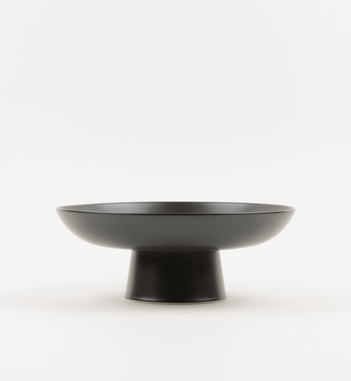 Matte Black Ceramic Footed Bowl - Sweatfully