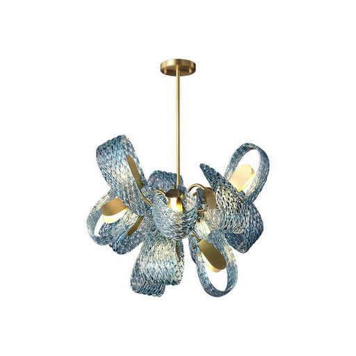 Petal Blue Glass Chandelier - Sweatfully