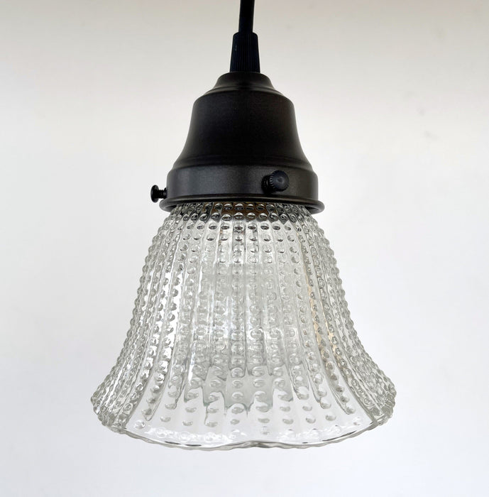 Petite Hobnail 1940's Glass Pendant Light - Sweatfully