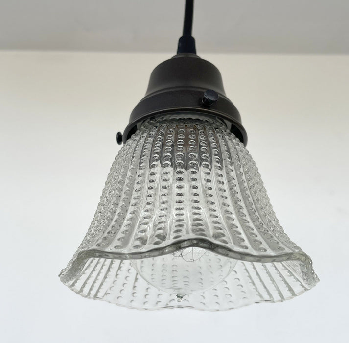 Petite Hobnail 1940's Glass Pendant Light - Sweatfully