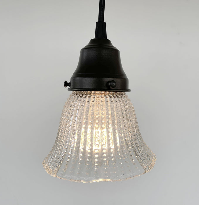 Petite Hobnail 1940's Glass Pendant Light - Sweatfully