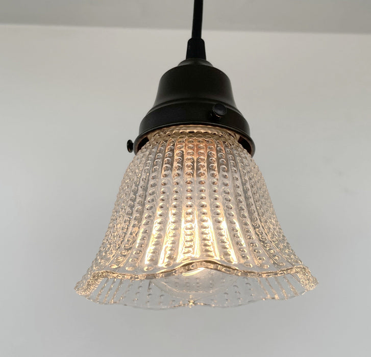 Petite Hobnail 1940's Glass Pendant Light - Sweatfully