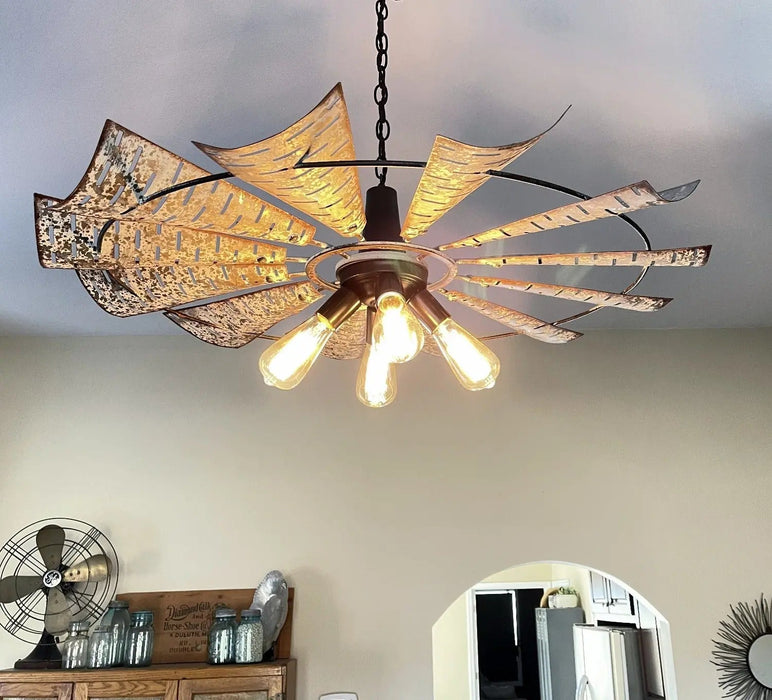 Windmill Chandelier Farmhouse Lighting Fixture - Sweatfully
