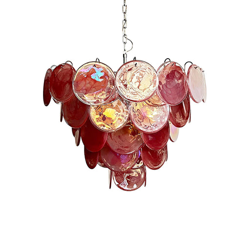 Pink Disk Murano Chandelier - Sweatfully
