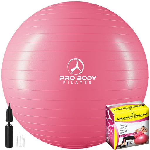Yoga Ball for Pregnancy, Fitness, Balance, Workout at Home, Office and Physical Therapy (Pink) - Sweatfully