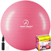 Yoga Ball for Pregnancy, Fitness, Balance, Workout at Home, Office and Physical Therapy (Pink) - Sweatfully