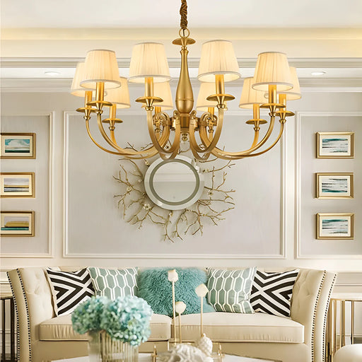Pleated Brass Chandelier - Sweatfully