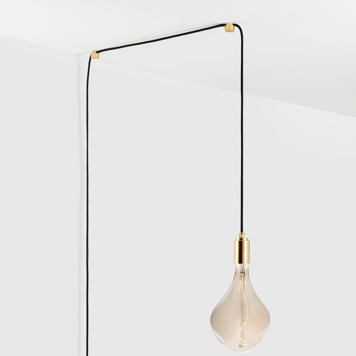 Voronoi II Plug-In Pendant in Brass - Sweatfully