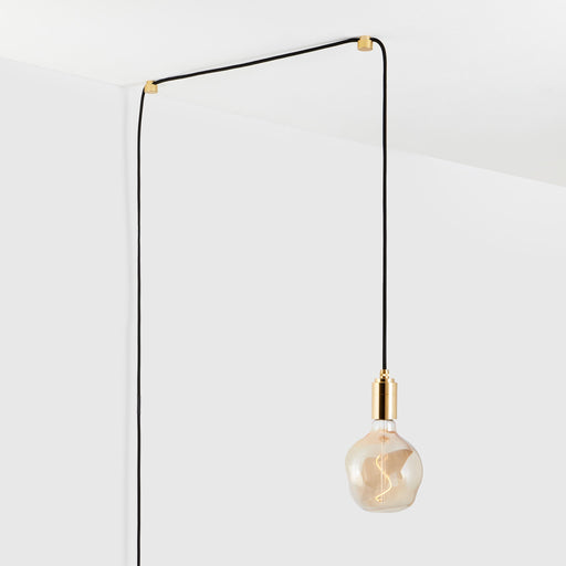 Voronoi I Plug-In Pendant in Brass - Sweatfully