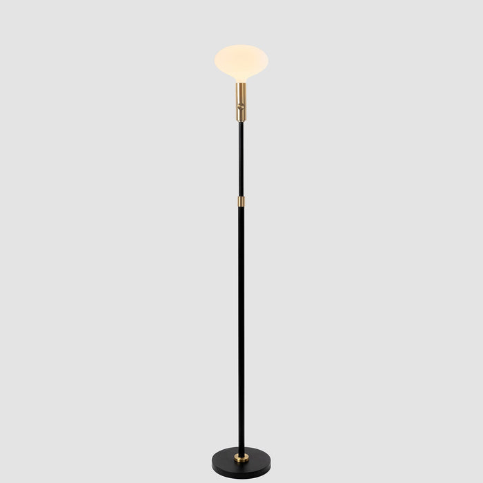 Poise Adjustable Floor Lamp in Brass + Oval II - Sweatfully