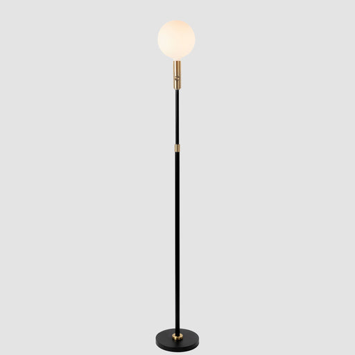 Poise Adjustable Floor Lamp in Brass + Sphere V - Sweatfully