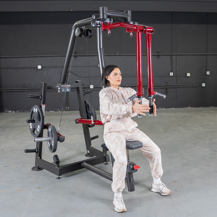 Power Leverage V2 Seated Pec Fly / Rear Delt Combo - Plate Loaded - Weight Storage Included - Sweatfully