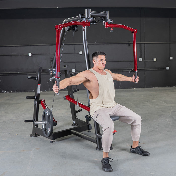 Power Leverage V2 Seated Pec Fly / Rear Delt Combo - Plate Loaded - Weight Storage Included - Sweatfully