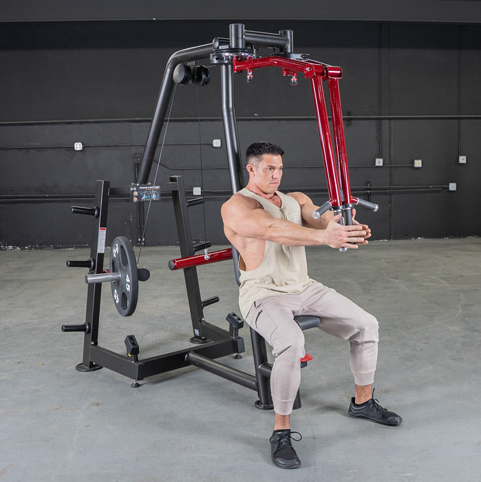 Power Leverage V2 Seated Pec Fly / Rear Delt Combo - Plate Loaded - Weight Storage Included - Sweatfully