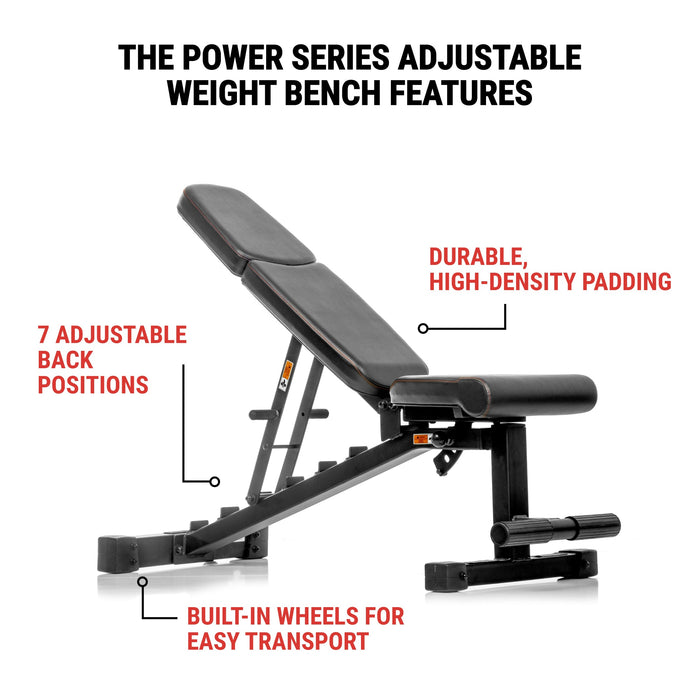 XMARK Power Series Adjustable Dumbbell Weight Bench XM-9022 - Sweatfully