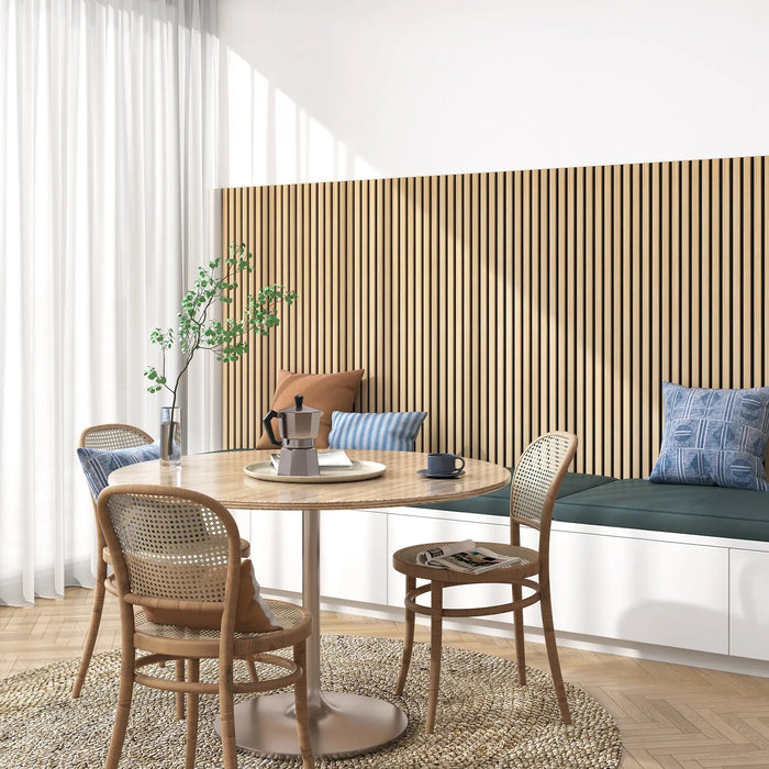 Luxury Natural Oak Acoustic Solid Wood Slat Wall Panels ( 2 Panels Per Box） - Sweatfully