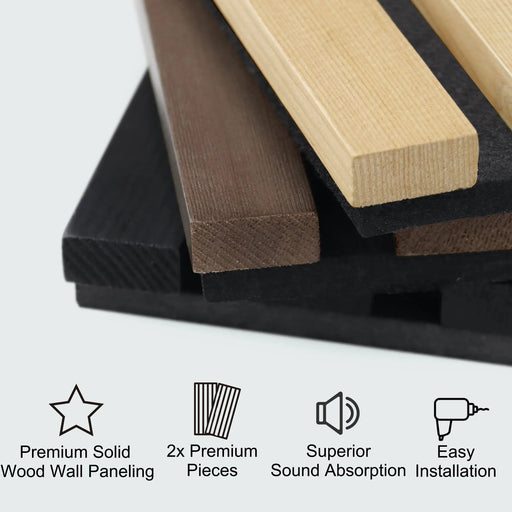 Luxury Walnut Acoustic Solid Wood Wall Panels ( 2 Panels Per Box ) - Sweatfully