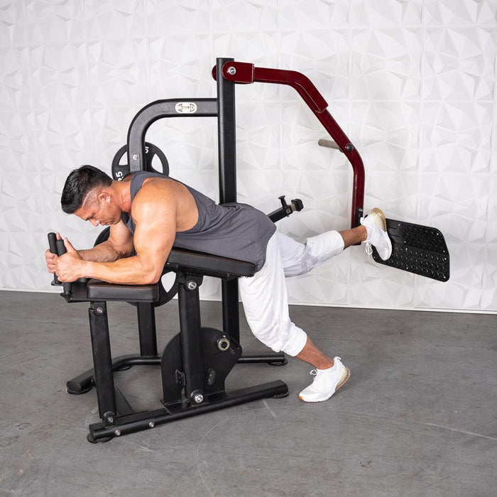 Pro Strength Booty Shaper - Muscle D Fitness - Adjustable, Plate Loaded, Glute Kick - Sweatfully