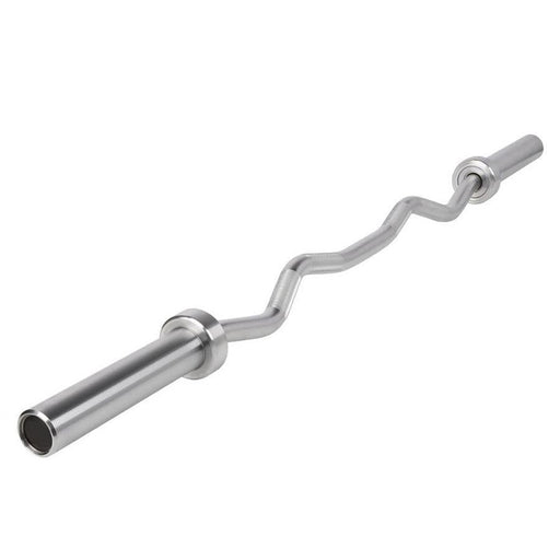 5' Hard Chrome Curl Bar - Muscle D Fitness - Ergonomic Angle for Arm Training - Sweatfully