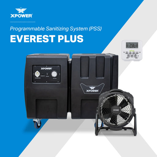 XPOWER Everest PLUS Programmable Sanitizing System (PSS) – 2000 CFM HEPA Air Purifier & Ozone Generator - Sweatfully