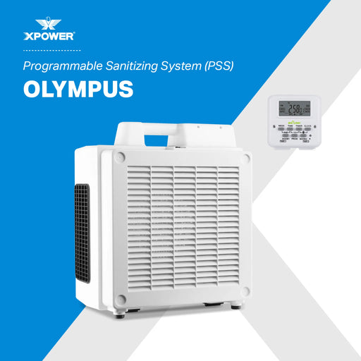 XPOWER Olympus PSS1 Programmable Sanitizing System – 600 CFM HEPA Air Purifier with Digital Timer - Sweatfully