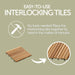 Denali Natural Teak Outdoor Interlocking Tiles, 9 Slat (10 sq ft) - Sweatfully