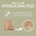 Coastal Natural Teak Outdoor Interlocking Tiles, 12 Slat (10 sq ft) - Sweatfully