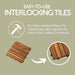 Denali Oiled Teak Outdoor Interlocking Tiles, 9 Slat (10 sq ft) - Sweatfully