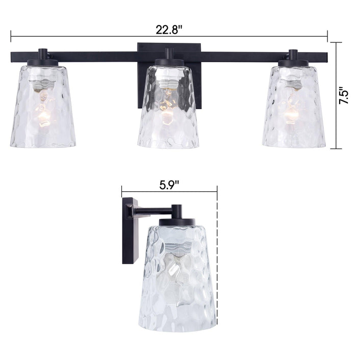 Radiance Modern 3-Light Dimmable Vanity Light - Sweatfully