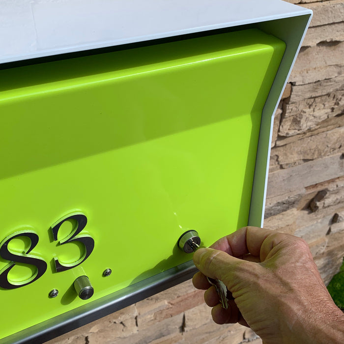 RetroBox Locking Wall Mount Mailbox in JET BLACK - Sweatfully