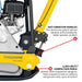 5.5 HP Honda Reverse Plate Compactor 19x14 Plate for Asphalt, Aggregate, Cohesive Soil Compaction - Sweatfully