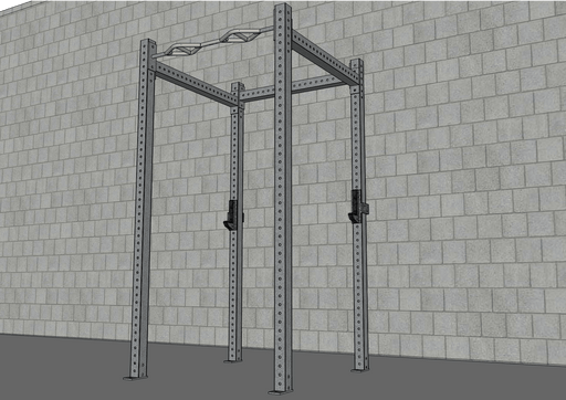 TGrip Basic Commercial 4 Post Rack - 3x3 Steel - Functional Multi-Grip Pull-Up - Sandwich Style J-Hooks - Sweatfully