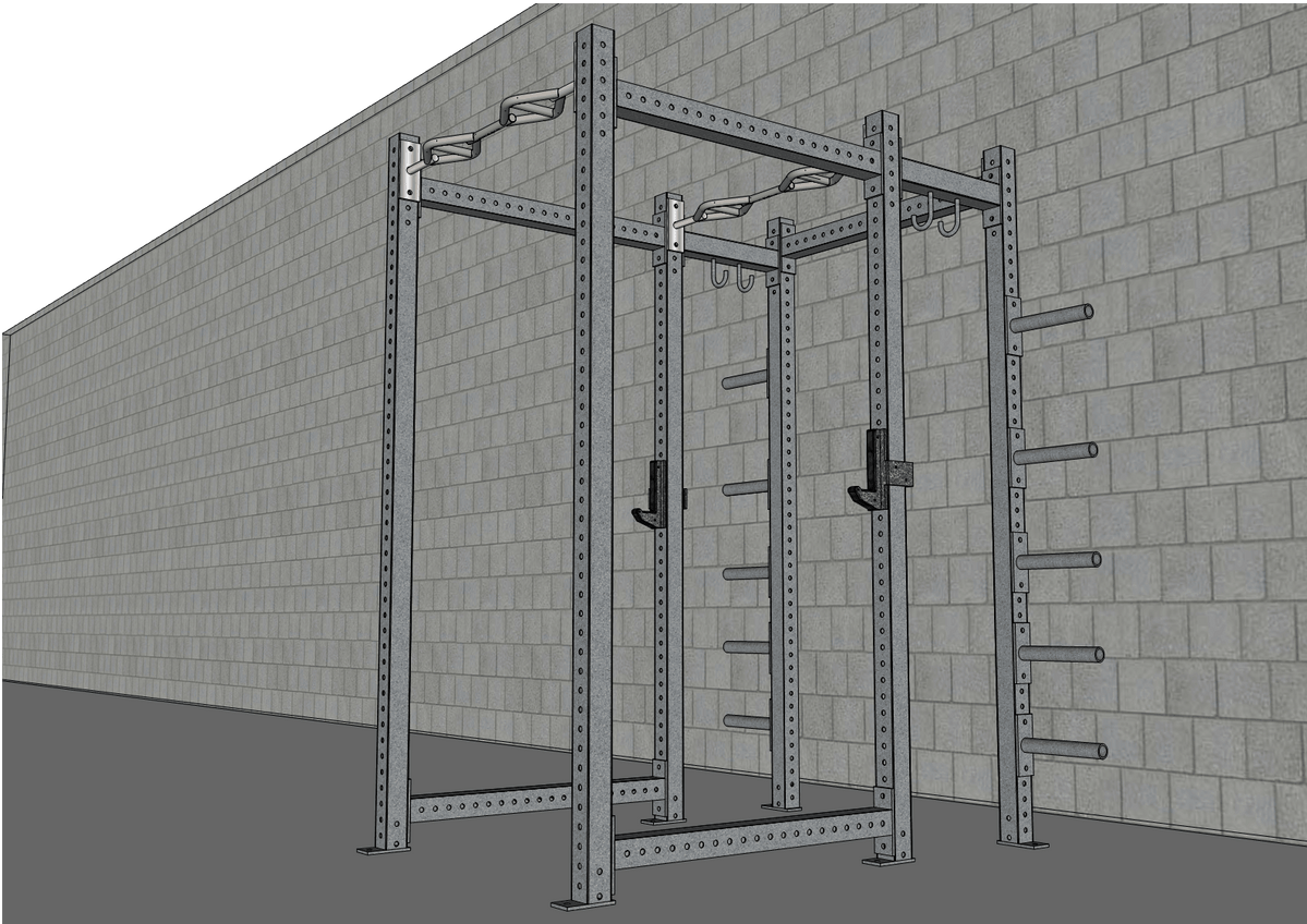 Triangular Rack Hubs TGrip Commercial Full Power Rack - 3x3 Steel - Functional Multi-Grip P