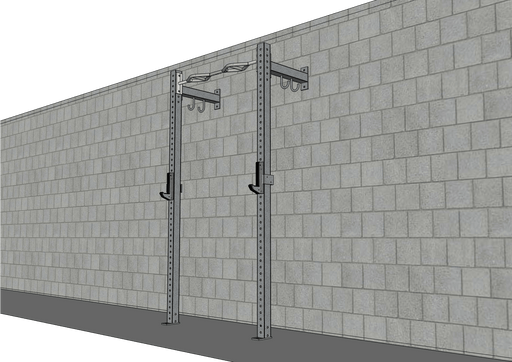 TGrip Commercial 4' Low Profile Wall Mount Rig - 3x3 Steel - Functional Multi-Grip Pull-Up - Sandwich Style J-Hooks - Sweatfully